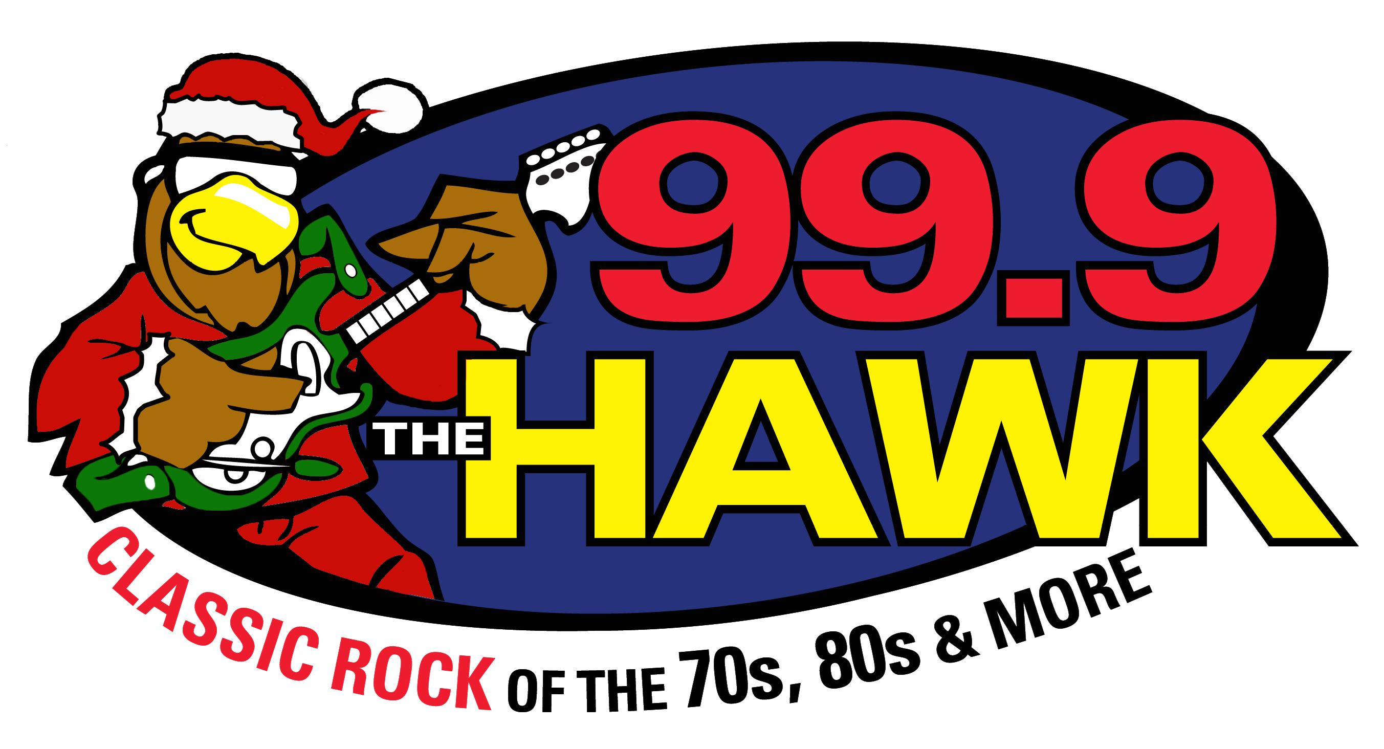 99.9 The Hawk logo